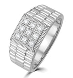 Mens Lab Diamond Ring 0.25ct H/si In 9k White Gold