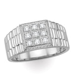 Mens Lab Diamond Design Ring 0.25ct H/si In Sterling Silver