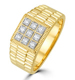 Mens Lab Diamond Design Ring 0.25ct H/si In 9k Gold