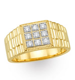 Mens Lab Diamond Design Ring 0.25ct H/si In 9k Gold