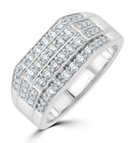 Mens Lab Diamond Pave Encrusted Ring 1ct H/si In 9k White Gold
