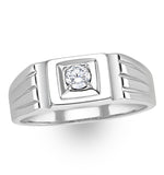 Mens 0.25ct Lab Diamond Design Ring In 925 Sterling Silver