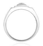 Mens 0.25ct Lab Diamond Design Ring In 925 Sterling Silver