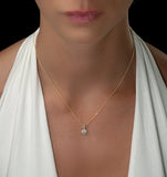 Lab Diamond Star Cluster Pendant Necklace 0.25ct H/si In 9k Gold