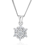 Lab Diamond Star Cluster Pendant Necklace 0.50ct H/si 9k White Gold