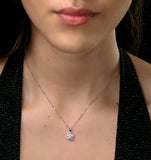 Lab Diamond Star Cluster Pendant Necklace 0.50ct H/si 9k White Gold