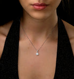 Lab Diamond Cluster Pendant Necklace 0.50ct H/si In 9k White Gold