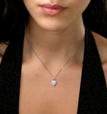 Lab Diamond Pave Heart Pendant Necklace 0.50ct H/si In 9k White Gold
