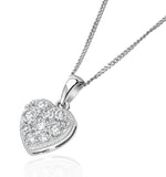 Lab Diamond Pave Heart Pendant Necklace 0.50ct H/si In 9k White Gold