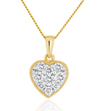 Lab Diamond Pave Heart Pendant Necklace 0.50ct H/si In 9k Gold