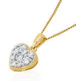Lab Diamond Pave Heart Pendant Necklace 0.50ct H/si In 9k Gold