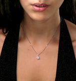 Lab Diamond Cluster Pendant Necklace 0.10ct H/si In 9k White Gold