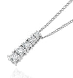 Lab Diamond Life Journey Pendant Necklace 0.25ct H/si 9k White Gold