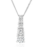 Life Journey Lab Diamond Necklace 1.00ct H/si In 9k White Gold