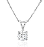 Lab Diamond Solitaire Pendant Necklace 0.33ct H/si In 9k White Gold
