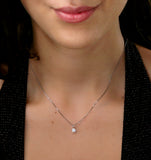 Lab Diamond Solitaire Pendant Necklace 0.33ct H/si In 9k White Gold