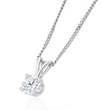 Lab Diamond Solitaire Pendant Necklace 0.33ct H/si In 9k White Gold