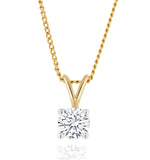 Lab Diamond Solitaire Pendant Necklace 0.33ct H/si In 9k Gold