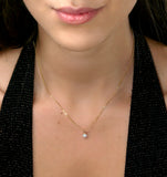 Lab Diamond Solitaire Pendant Necklace 0.33ct H/si In 9k Gold