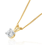 Lab Diamond Solitaire Pendant Necklace 0.33ct H/si In 9k Gold
