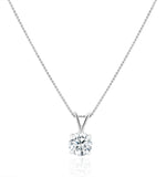 Lab Diamond Solitaire Pendant Necklace 0.50ct H/si In 9k White Gold