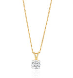 Lab Diamond Solitaire Pendant Necklace 0.50ct H/si In 9k Gold