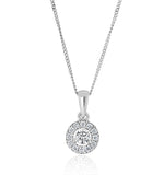 Lab Diamond Halo Pendant Necklace  0.25ct H/si In 9k White Gold