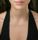 Lab Diamond Halo Pendant Necklace 0.25ct H/si In 9k Gold