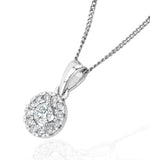 Lab Diamond Halo Pendant Necklace  0.25ct H/si In 9k White Gold