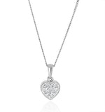 Lab Diamond Heart Pendant Necklace 0.25ct  H/si In 9k  White Gold