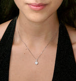 Lab Diamond Heart Pendant Necklace 0.25ct  H/si In 9k  White Gold