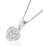 Lab Diamond Heart Pendant Necklace 0.25ct  H/si In 9k  White Gold