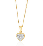 Lab Diamond Heart Pendant Necklace 0.25ct H/si In 9k  Gold