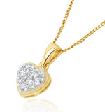 Lab Diamond Heart Pendant Necklace 0.25ct H/si In 9k  Gold