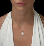 Triple Halo Lab Diamond Pendant Necklace 0.50ct H/si In 9k White Gold