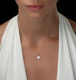 Lab Diamond Halo Necklace Pendant 0.50ct H/si Set In 9k Gold