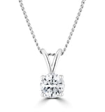 Lab Diamond Solitaire Necklace Pendant 0.25ct H/si 9k White Gold