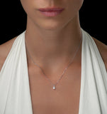 Lab Diamond Solitaire Necklace Pendant 0.25ct H/si 9k White Gold