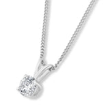 Lab Diamond Solitaire Necklace Pendant 0.25ct H/si 9k White Gold