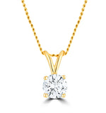 Lab Diamond Solitaire Necklace Pendant 0.25ct H/si In 9k Gold