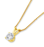 Lab Diamond Solitaire Necklace Pendant 0.25ct H/si In 9k Gold