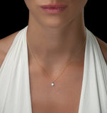 Lab Diamond Solitaire Necklace Pendant 0.25ct H/si In 9k Gold