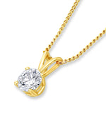 Lab Diamond Solitaire Necklace Pendant 0.25ct H/si In 9k Gold