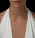 1ct Lab Diamond Cluster Necklace Pendant H/si In 9k Gold