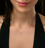 0.25ct Lab Diamond Princess Cut Solitaire Necklace In 9k Gold