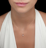 0.33ct Lab Diamond Princess Cut Solitaire Necklace In 9k Gold