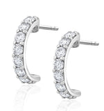 Comfort Huggy Lab Diamond Earrings 1.00ct H/si In 9k White Gold