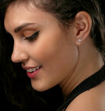 Lab Diamond Flower Cluster Earrings 0.50ct  Set In 9k Gold
