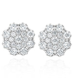Large Lab Diamond Cluster Earrings 1.00ct H/si In 9k White Gold