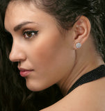Large Lab Diamond Cluster Earrings 1.00ct H/si In 9k Gold